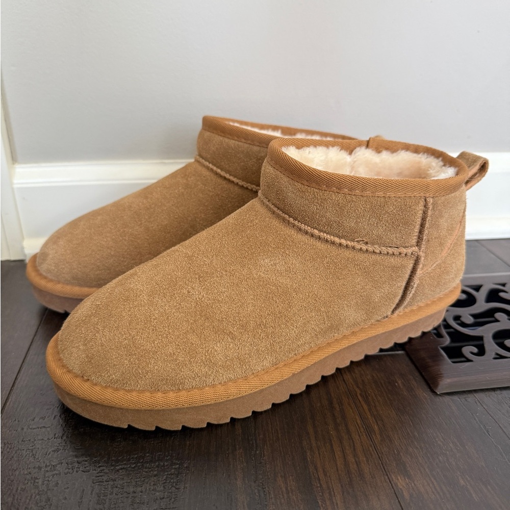 Cozy Tan Suede Ankle Boots